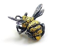 Bumble Bee Lapel Pin - Silver/Gold