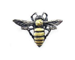 Honey Bee II Lapel Pin - Silver/Gold