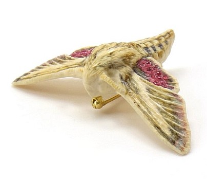 Ivory Sphinx Moth Brooch