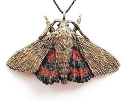 Red Underwing Moth Pendant